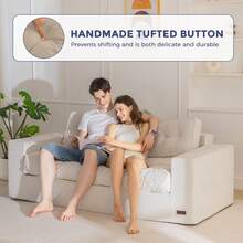 MAXYOYO 2/3 Seater Boneless Couch,Chenille Comfy Sofa With Extra Deep Seats For Living Room - Màu Xám nhạt - Xem 8