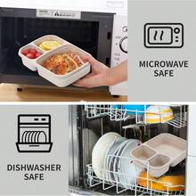 3 件/1 件带盖便当盒，成人餐盒，微波炉分隔食物储存容器，午餐袋 - 彩色 - 查看 9