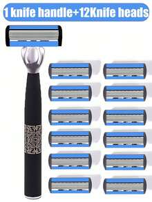 Men's Manual Safety Shaver, With 6 Layers Of Sharp Razor Blades For Smooth Shaving, An Ergonomic Manual Designed Shaving Tool That Provides An Instant Shaving Experience, Making You Feel Refreshed. It Is A Men's Shaving Tool That Is Easy To Clean, Easy To Install, Affordable And Durable.