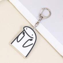 12 Stücke süße Strichmännchen Acryl Schlüsselanhänger Anhänger, geeignet für Rucksack, Geldbörse, Kamera, Kopfhörertasche Dekoration, Taschenzubehör, Schlüsselanhänger - Verschiedenfarbig - Übersicht 4