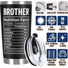 .Com| Breezy Valley Brother Gifts, Christmas Gifts For Brother From Sister, Best Funny Birthday Gift Ideas For Older Little Brothers Adult, Brothers Tumbler Coffee Cup From Sister Sibling Cousin: Tumblers & Water Glasses - 兄弟營養成分錶 - 查看 3