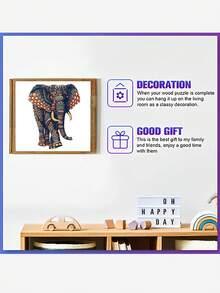 1pc Asymmetrical Shaped Wooden Elephant Puzzle, Adult Leisure Game Toy, Great Gift For Family, Friends, Christmas, Puzzle, Elephant, Wooden Puzzle,Puzzles>Adult,Adult Games>Adults Puzzles,1000 Pieces Jigsaw