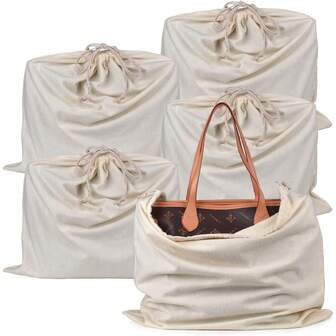 1pc Suede Fabric Dust Bag, Drawstring Closure Storage Bag For Handbags, Wallets, Pockets, Shoes, Boots