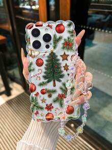 Weihnachtsbaum bemalt, geflochten, gewellter Rand, transparent, befestigtes Armband, flach, bedruckt, bunt, sturzsicher, süß, kompatibel mit iPhone 17/17 Pro/17 Pro Max/16/16 Pro/16 Pro Max/16 Plus/10, sturzsichere Hüllen, neue 14 Candy 15 Handyhülle, XS bemalt, 78P, europäisch und amerikanisch, XR bemalt, 78GES2, bedruckt, Max, kompatibel mit iPhone P15 Pro MXA, sturzsicher, P14, verdickt, P13, weiche Schale, P12, Komplettpaket, P11, sturzsichere kreative Handyhülle - Verschiedenfarbig - Übersicht 7