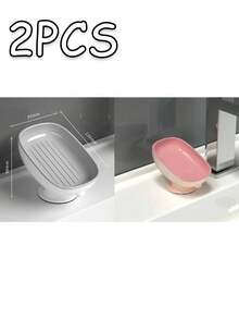 Leichte und luxuriöse Seifenaufbewahrungsbox, mit starken Saugnäpfen, die stabil und langanhaltend sind, und einem integrierten Ablaufdesign, geeignet zum Aufbewahren von Seife im Badezimmer
