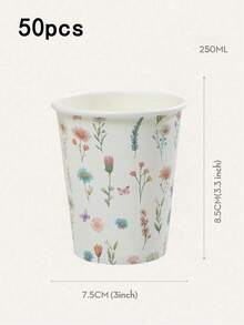 10/20/50 unidades, copo de papel de 9 onças, design floral natural, copo de banho consumível, copo para enxaguante bucal, copo de papel para amostra, copo consumível para beber, festa, casa e escritório, copo de recepção, amigo, copo de café expresso para o consumidor, água, suco, doces e salgadinhos, presente de ano novo, adequado para diferentes ocasiões