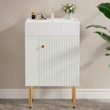 Bathroom Furniture Washbasin With Vanity Unit 55 Cm, Vanity Unit, Small Guest Bathroom Furniture, White