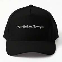 New York Or Nowhere Printed Baseball Cap - Casual Unisex Hop Cap, Lightweight And Durable, Simple Design Summer Wear, Outdoor Casual Baseball Cap, Especially Fishing Activities.Great Choice Holiday Gifts! - màu đen - Xem 2