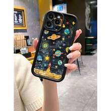 1個 カラフルピクセルギャラクシーパターン 耐衝撃性 厚手TPU電話を保護するケース、豪華なブラック、 16と互換性あり 防水 落下防止 傷つきにくい - ブラック - チェックする 5