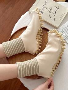 2025 New Personalized Loose Foot Cover Dragging Socks, Postpartum Socks, Autumn/Winter Sleep Socks, Multi-Functional High Elasticity Socks, Unisex Stripe Mid-Calf Socks