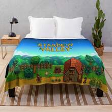 Stardew Valley Map Throw Blanket, Anime Ultra Soft Plush Lightweight Flannel Fleece Blankets For Bed Sofa Living Room Bedroom#Color_9, - 黑色 - 查看 1