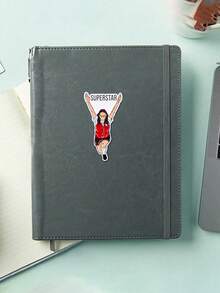 1PC"Superstar"Sticker,Sport Running Stickers, Perfect For Self-Motivation! Great For Personal Space, Planner And Notebook. Perfect For Students, Self-Improvement Advocates, And Anyone Who Values Encouragement. Categories: Motivational Stickers, Positive Quotes, Self-Help Art, Inspirational Designs. " - Multicolor - View 5