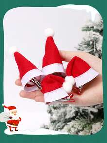 Christmas Hair Clips Classic Little Red Riding Hood Clip Festival Party Mini Bow Hair Clip Creative Cute Drop Clip - Red - View 5