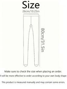 1 Pair/2 Pairs Black Plus Size Tights, Loose Fit, High Density Ultra-Thin High Stretch Tights Suitable For Everyday Wear (Please Refer To The Size Chart When Purchasing, Do Not Leave Negative Reviews Due To Inappropriate Length Or Width, The Size Chart Is Provided), Cozy - Black - View 3