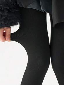 女士舒适加厚保暖竖条纹连裤袜，高弹提臀塑形保暖连裤袜，适合秋冬季休闲、商务、居家穿着