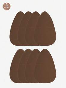 2 Pairs/4 Pcs Plus Size Disposable Invisible Lifting Adhesive Water Drop Shaped Nipple Covers, Fabric Surface Strapless Bra, Beige Brown Coffee Black, Suitable For B-E Cup Large Breasts - Multicolor - View 21