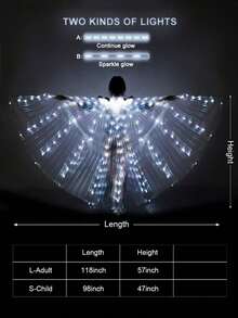 LED Luminous Wings Suitable For Stage Performance, Lighting Decor, Clothing Accessories, Holiday Gifts, Belly Dance Costumes, Festival Party Decor, Room & Home Decor, Theme Party Decor, Valentine's Day Decor, Also Applicable To Carnival Costumes And Performances - Glowing Wings - View 9