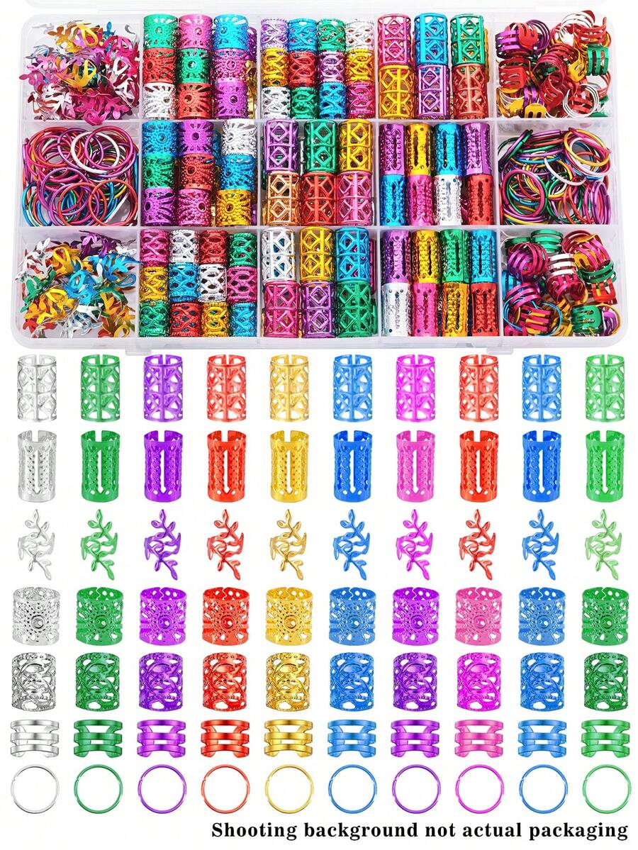 70pcs Metal Hair Beads, Hair Ties, Braiding Rings, Adjustable Metal Braiding Hair Accessories, Suitable For Dreadlocks, Head Accessories, Hairpin