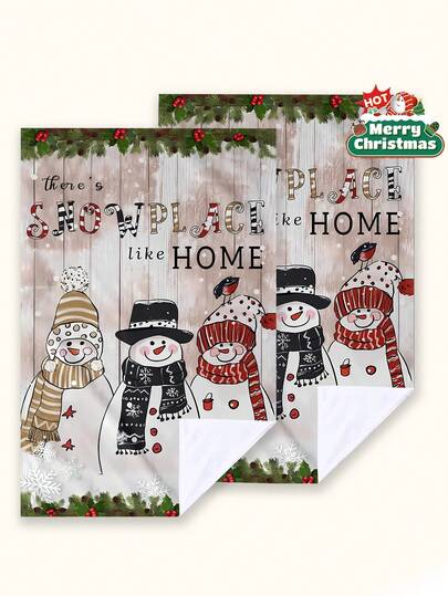 2 件圣诞手巾，格子和圣诞树图案设计，降临节礼物，圣诞惊喜，清洁布，厨房和餐厅装饰，户外派对用品，适用于圣诞节厨房和浴室装饰