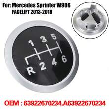 6 Speed Gear Shift Knob Stick Badge Cap Cover For Mercedes Sprinter 2013-2018 - Black - View 3
