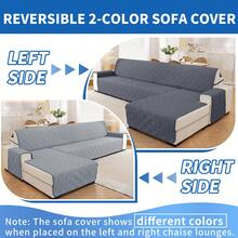 YSTYLE Single-Seater Sofa Cover With Armrests, Reversible Cat-Friendly Scratch-Resistant Couch Cover, Double-Sided Quilted Sofa Cover, Universal Sofa Cover - Dark Gray + Light Gray - View 2