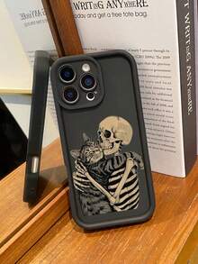 1个创意极简骷髅猫彩绘防震TPU手机壳，兼容苹果XS/XS Max/XR/11/12/13/14/14 Plus/15/15 Plus/16/16 Plus/7/8 Plus/17/17 Pro等型号 - 彩色 - 查看 3