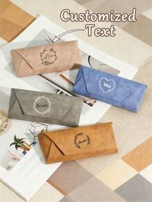 Personalizowana torba do przechowywania okularów, spersonalizowane pudełko do przechowywania okularów przeciwsłonecznych z napisem "wieniec", etui na okulary z automatycznym zapięciem, sprężynowy woreczek do przechowywania okularów, skórzane pudełko do przechowywania okularów, prezent dla przyjaciółek i przyjaciółek, kolorowe, urocze, urocze, zabawne, kawaii, Y2K, stylowe, unisex, codzienne, niestandardowe, spersonalizowane, niepowtarzalne, spersonalizowane, idealne prezenty dla niego, idealne prezenty dla niej, dla niej, chłopaka, dziewczyny, rodziny, przyjaciół, dodatki odzieżowe, na Halloween