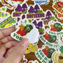 30 unidades de Pegatinas aromáticas Bamda, Pegatinas de frutas para raspar, Pegatinas de frutas lindas y divertidas, Adecuadas para el aula, el hogar, manualidades escolares - Multicolor - Ver 2