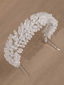 1pc Acrylic Beaded Headband, Handmade Elegant Bridal Hair Accessory, Luxury Women's Decorative Hairpiece, Anniversary Gift