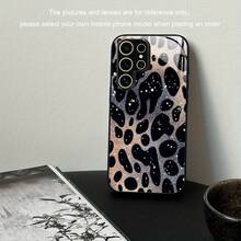 Funda de vidrio para iPhone 17air/16E/15/14/13/12/11 plus, Pro, Promax, X/XS/XR/XSMAX,  Galaxy A03/A03S/A05S/A06/A07/A11/A12/A13/A14/A15/A16/A17/A22/A22/A23/A26/A31/A32/A34/A35/A36/A52/A53/A73, S21/S22/S23/S24/S25 Plus, Ultra, funda de vidrio reflectante, buena sensación al tacto, protección de borde suave, adecuada para hombres y mujeres - Negro - Ver 2