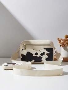 女士小方形单肩包、斜挎包、牛皮纹手提包、零钱包