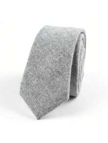 Vintage britischer Stil einfarbige Wollkrawatte, lässig-geschäftliche Schwarz- & Kaffeefarben-Krawatte, lässiges Anzug-Accessoire, Herbst/Winter