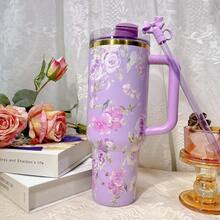 L.O.V.E.Shack Tumbler Water Bottle, Leak-Proof Travel Mug, Suitable For Coffee, Cold Drinks And Daily Use - 紫色 - 查看 3