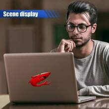 2PCS 3D Shark Metal Car Emblem Sticker Decal - 3.5*1. Cool Fish Nameplate Sticker Auto Body Badge Decal, Car Fenders Bumper Stickers SUV Motorcycle Truck Window Laptop DecorationSilver - 紅色 - 查看 6