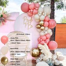 105pcs Beige Pink Balloons Garland Arch Kit Wedding Bride To Be Decoration Girl Baby Shower Birthday Party Baptism Christening Backdrop - As Picture - View 6