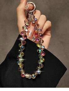 Stylish Crystal Chain Wristlet, High-Quality Short Wrist Strap For Women, Versatile For Travel, Shopping, Phone Case, Bag Accessory