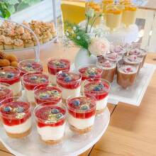 10/20/40/120pcs Dessert Cups, 120ml/4oz Round Transparent Dessert Cups, Reusable For Wedding Party DIY Desserts, Pudding, Mousse, Appetizers, Cakes - Transparent - View 3