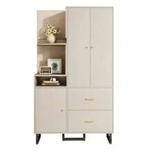 Kompaktgarderoben, Flurgarderobe, Dielenschrank Wandschrank Regal Diele & Flur Kleiderschrank mit gepolsterten Paneelen Schuhschrank, (BxHxT): 110x186x38 cm