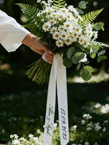 Customizable Butterfly Veil For Brides-To-Be - Elegant White Polyester Bridal Headpiece With Personalized Ribbon, Wedding Accessory, Bridesmaid Gift, Photography Prop, Bridal Shower Gift - Multicolor - View 7