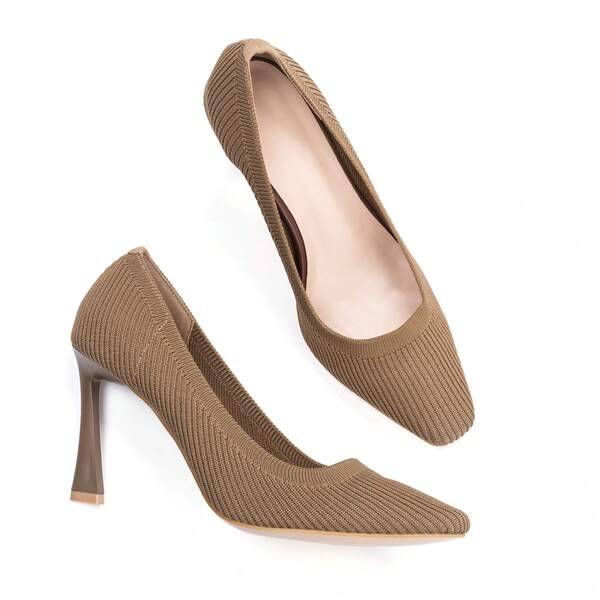 Frank Mully Damen Pumps mittlerer niedriger Absatz Fliegengewebter, bequemer Stoff