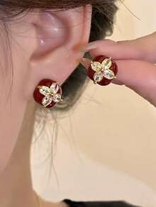 3pcs/Set Minimalist Vintage Glazed Twist Criss-Cross Fish Tail Stud Earrings, Elegant Design Earring Set, Suitable For Women's Daily And Holiday Wear - Three Piece Set - View 4