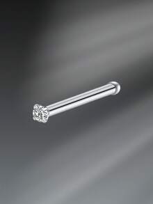 CIZME 1pc/Set 20G Titanium Steel G23 Nose Rings For Women Men,Silver Clear Diamond CZ L Shaped Nose Studs Top 1.5mm 2mm 2.5mm 3mm CZ Nose Piercing Jewelry Nose Ring Studs Jewelry - Silver - View 24