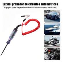 CASALIVA Probador de Circuito de Visualización LCD Digital de 3 a 90 V,  Luz de Prueba con Cable de Resorte Extendido, Probador de Bajo Voltaje,  Herramienta de Mantenimiento Automotriz Multifuncional - Negro - Ver 3