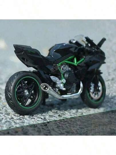 1pc 1:18 Scale Kawasaki H2R Motorcycle Diecast Alloy Motorcycle Toy, 3D Motorcycle Model Collectible, Action Figure Toy Vehicle, Motorcycle Decor, Birthday/Holiday/Graduation Gift