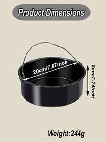 1个/2个圣诞新款蛋糕模具烘焙工具，圆形空气炸锅厨房配件，圣诞装饰厨房小工具烹饪6/7/8英寸厚不粘烘焙蛋糕篮，蛋糕制作的好帮手。 - 黑色氣炸鍋提籃 - 查看 9