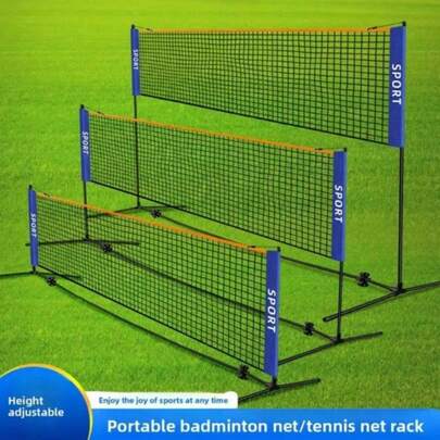 [Multipurpose Use] Portable Nylon Net, Tennis And Badminton Net, Court Net, Badminton Sports Accessory, Badminton Training, Suitable For Badminton, Volleyball, Tennis - Easy To Install, Durable PA Material, Blue/Black, Ideal For Indoor And Outdoor Use, No Stand Included, Multifunctional Sports Net, Suitable For Backyard, Home, Lawn, Beach And Indoor/Outdoor Use! Best Christmas Gift, Gift For Men, Birthday Gift.