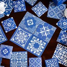 100pcs/Pack Vintage Floral Tile Stickers, Creative Aesthetic Stickers, DIY Decorative Collage Craft Materials, Holiday Gifts, Personalized Scrapbooking School Supplies Scrapbook Supplies Stationery - Red - View 5