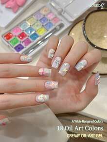 2025 Nail Art Velvet Paint Gel And Cream Gel Set, 18-Panel Fashion LED Nail Gel, High Saturation Color Gel Nail Polish, Glossy Shine Multi-Functional Modeling Gel Nail Polish For Fashion Salon Nail Design, Christmas Gift For Women - Nhiều màu - Xem 8