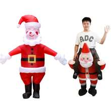 Christmas Costume Santa Claus, Inflatable Santa Claus Riding Role-Playing Costume, Cartoon And Anime Inflatable Costume, Halloween Inflatable Costume, Role-Playing - Multicolor - View 1