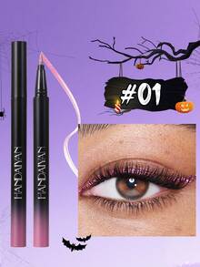 HANDAIYAN Waterproof, Smudge-Proof, Quick-Drying Metallic Colored Eyeliner Pencil, Long-Lasting Pearlescent Finish, Suitable For Halloween, Costume Parties, Christmas, Autumn/Winter Makeup - 01# - 查看 1